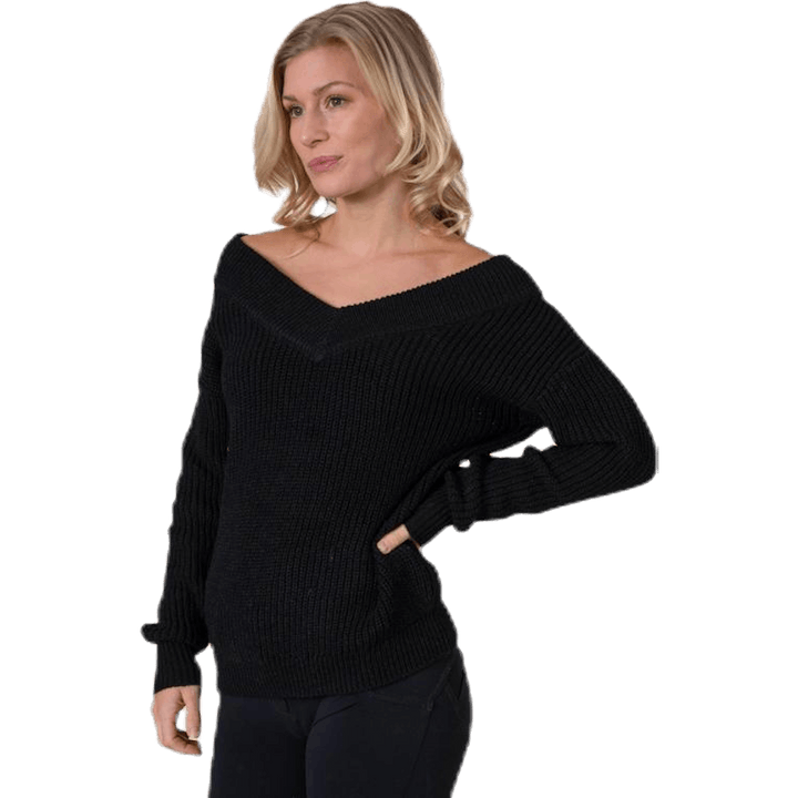 Melton Life L/S Pullover Knt Black