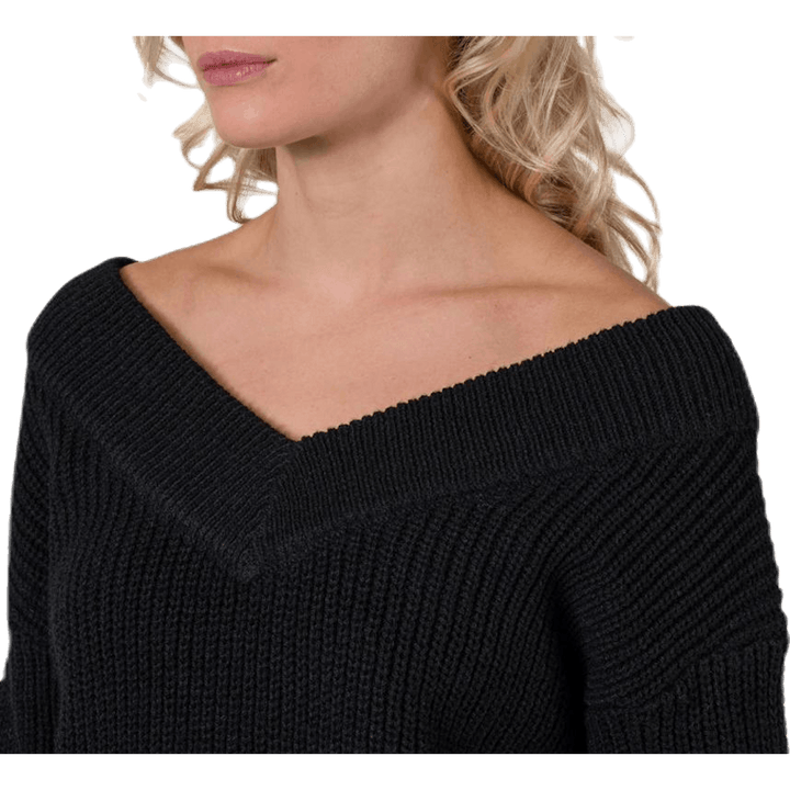 Melton Life L/S Pullover Knt Black
