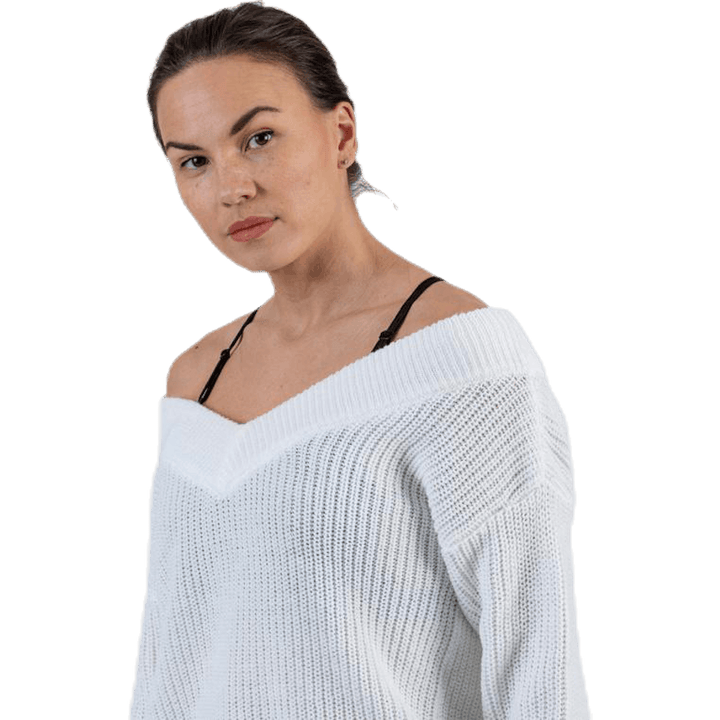 Melton Life L/S Pullover Knt White