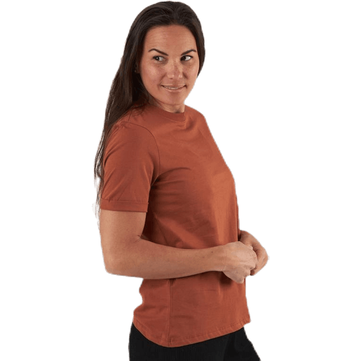 Ria Ss Fold Up Solid Tee Beige