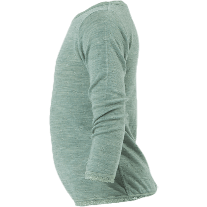 Wang Wool Needle Ls Top Green