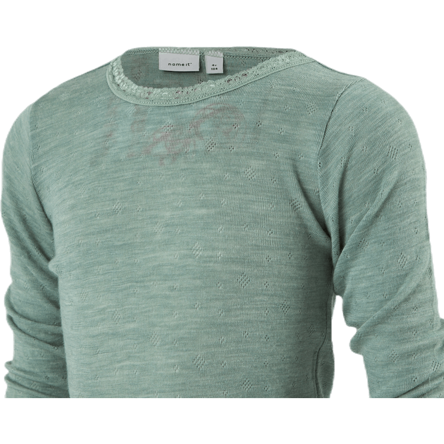 Wang Wool Needle Ls Top Green