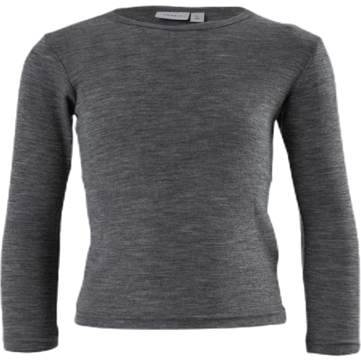 Wang Wool Plain Ls Top Grey
