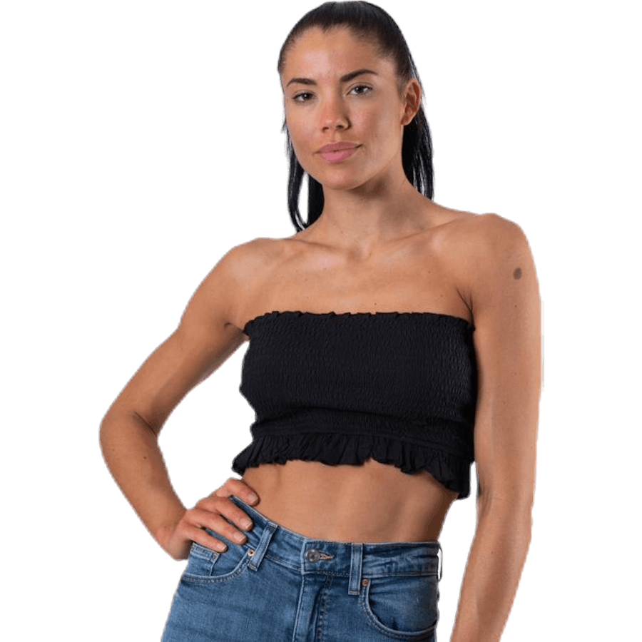 Sunny Bandeau Smock Top Black