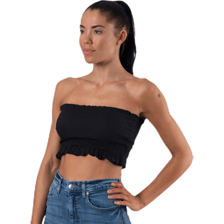 Sunny Bandeau Smock Top Black