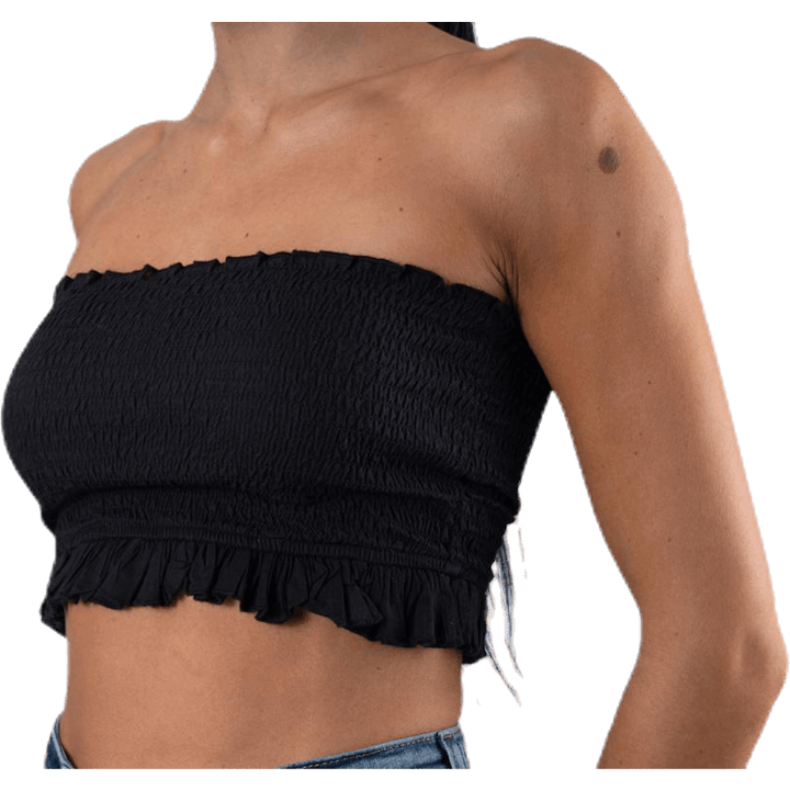 Sunny Bandeau Smock Top Black