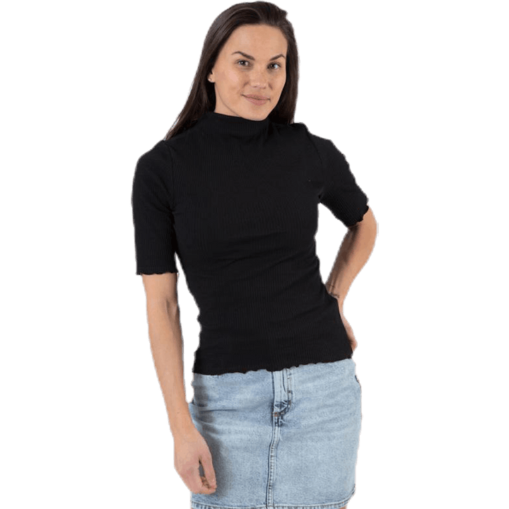 Nukisa 2/4 Mock Neck Top Bc Black