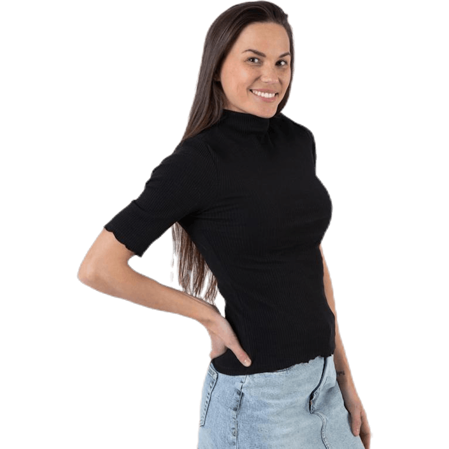 Nukisa 2/4 Mock Neck Top Bc Black