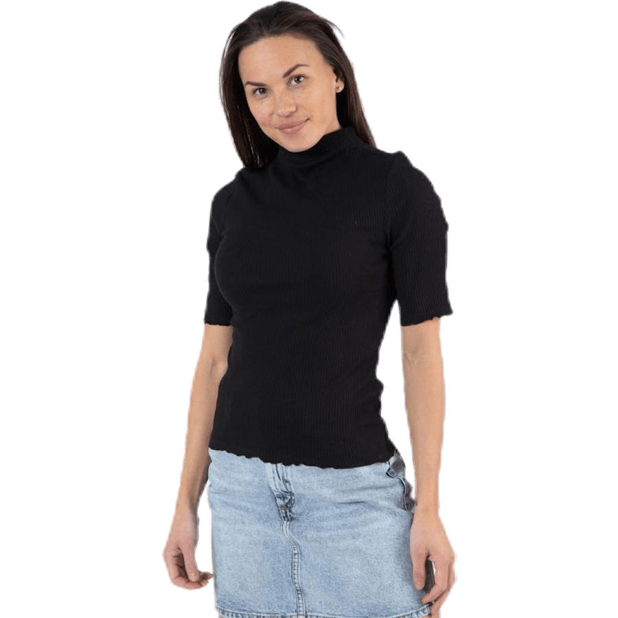 Nukisa 2/4 Mock Neck Top Bc Black