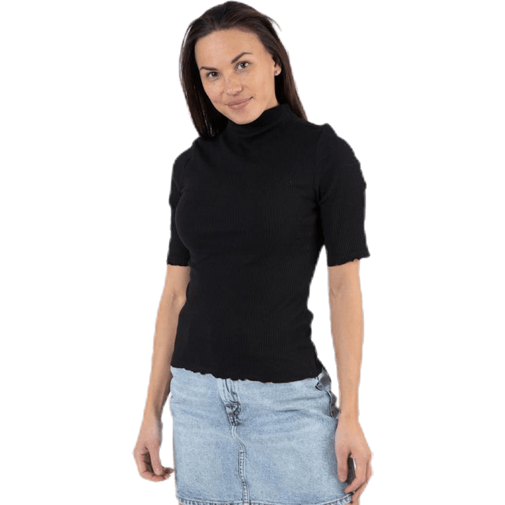 Nukisa 2/4 Mock Neck Top Bc Black