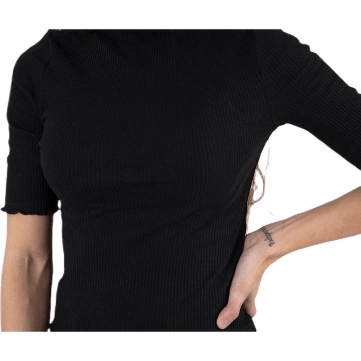 Nukisa 2/4 Mock Neck Top Bc Black