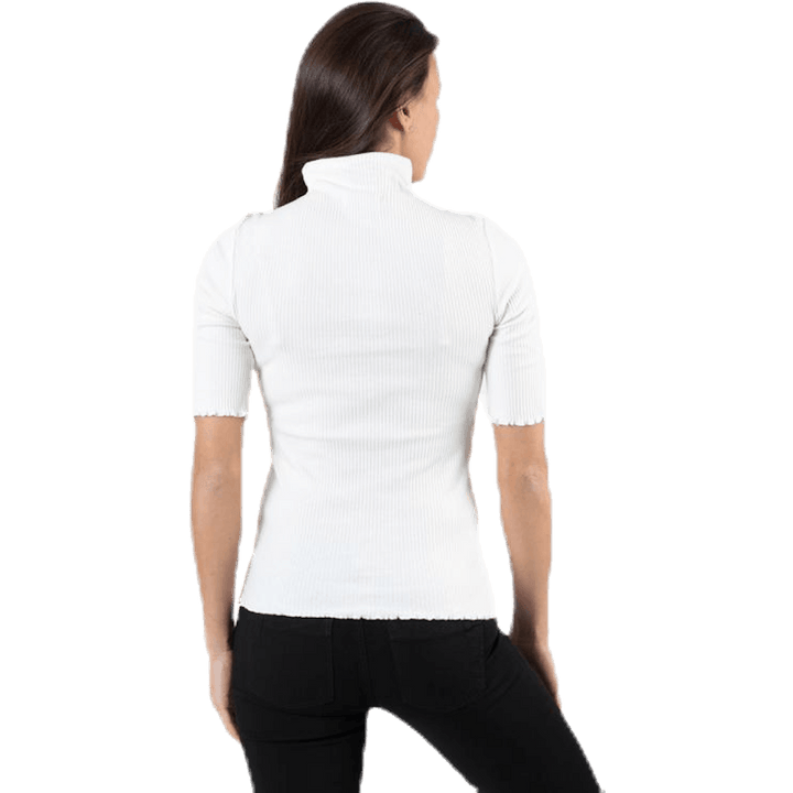 Nukisa 2/4 Mock Neck Top Bc White