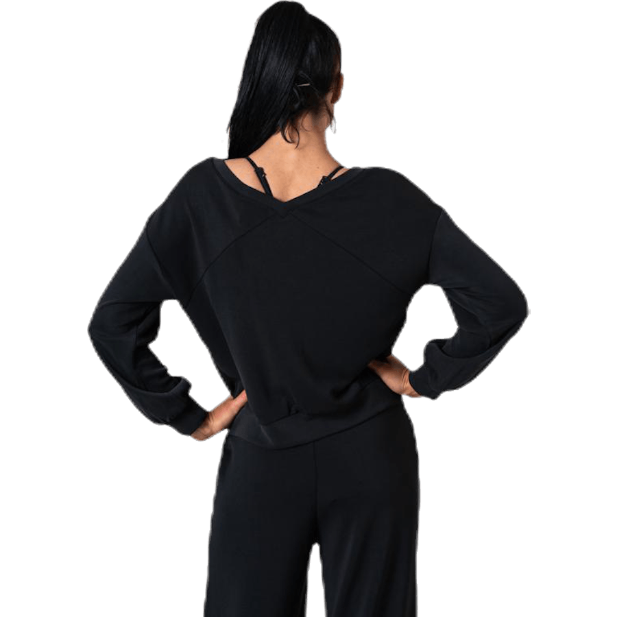 Gaia L/S V-Neck Top Swt Black
