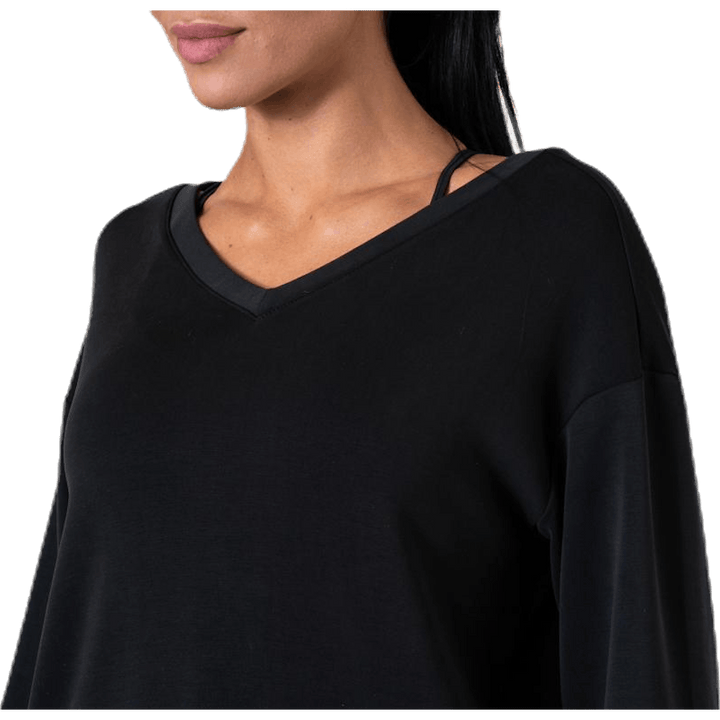 Gaia L/S V-Neck Top Swt Black