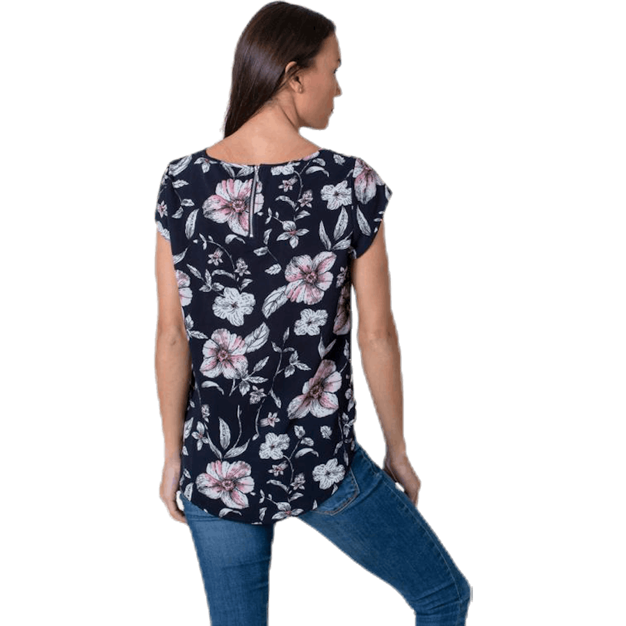 Vic Ss Aop Top Wvn Blue