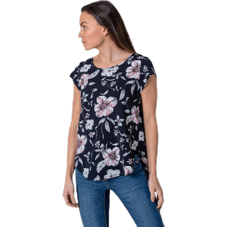 Vic Ss Aop Top Wvn Blue