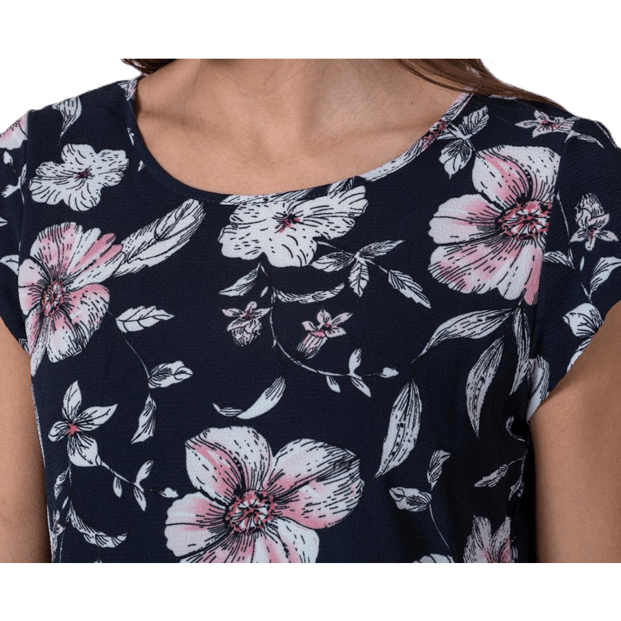 Vic Ss Aop Top Wvn Blue