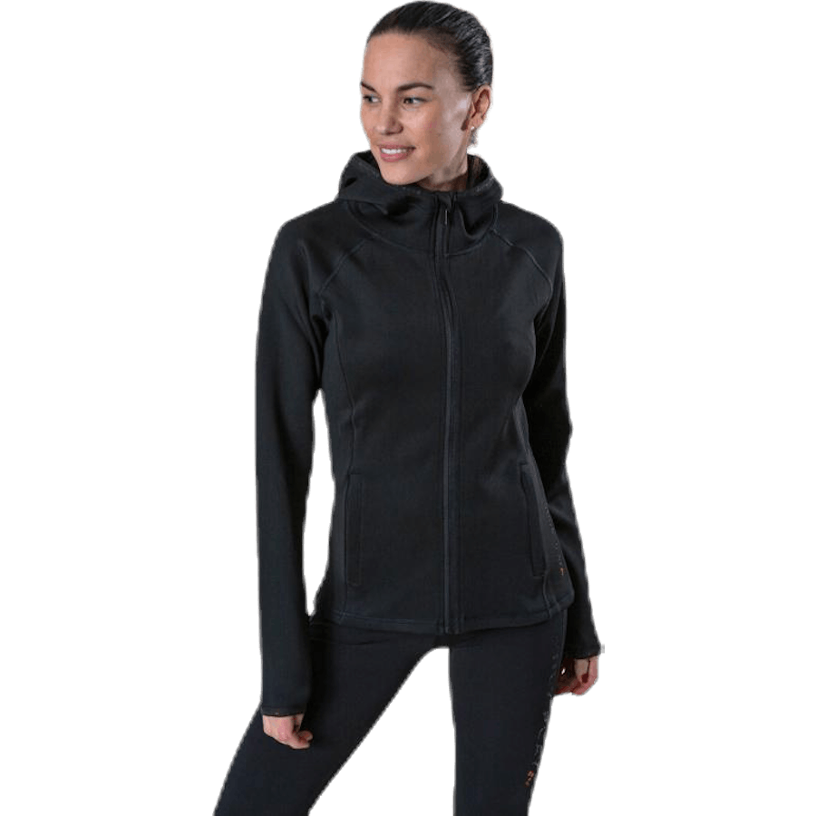 Performance Athl Cara Ls Hood Zip Svart