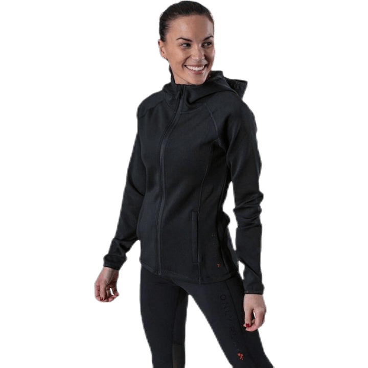 Performance Athl Cara Ls Hood Zip Svart