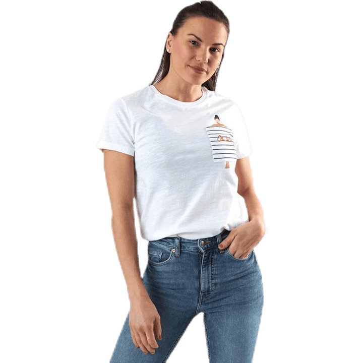 Bone Life Reg S/S Badtopp Vit