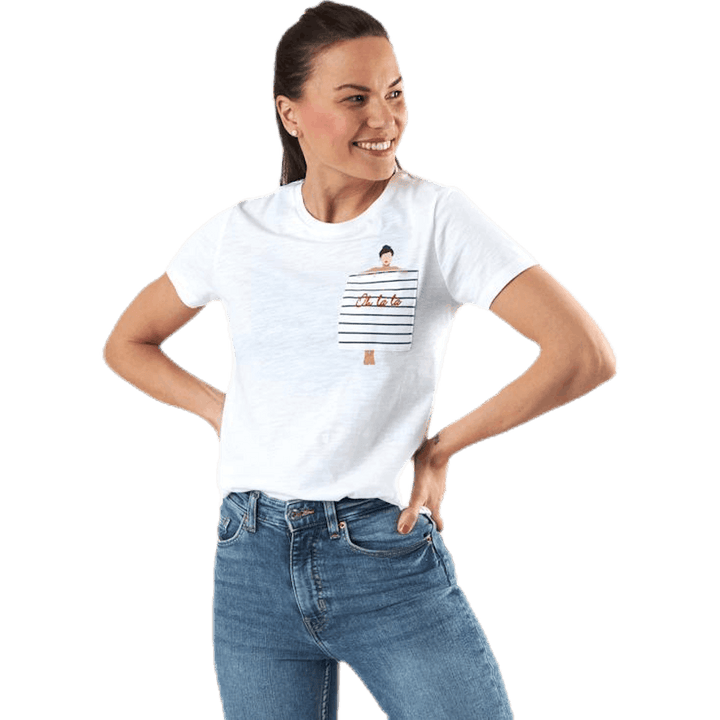 Bone Life Reg S/S Badtopp Vit