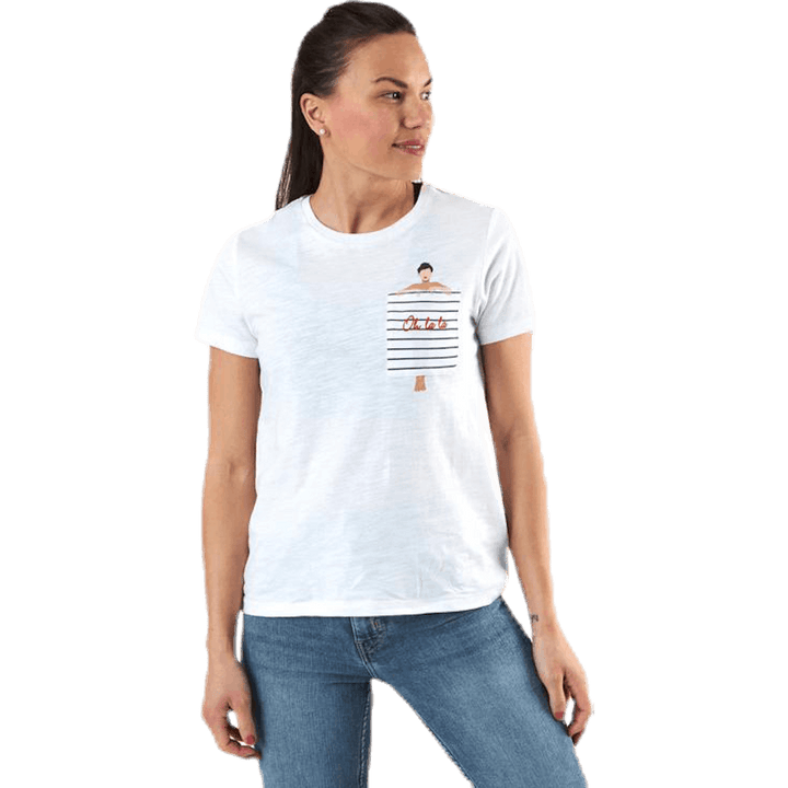 Bone Life Reg S/S Badtopp Vit