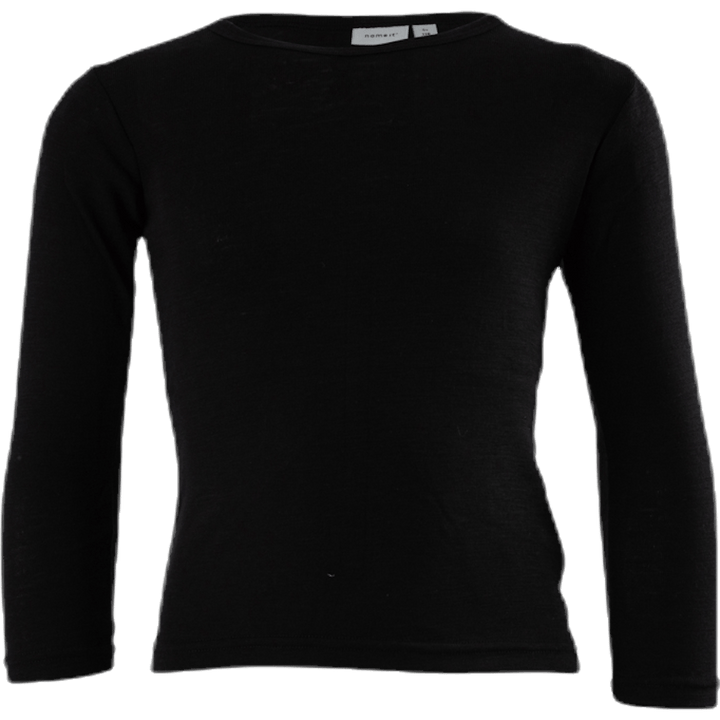 Wang Wool Plain Ls Top Black