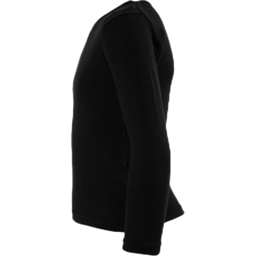 Wang Wool Plain Ls Top Black