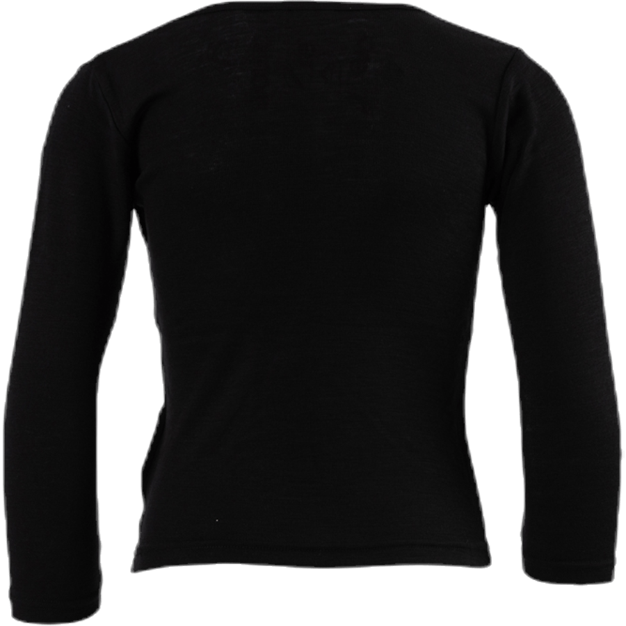 Wang Wool Plain Ls Top Black