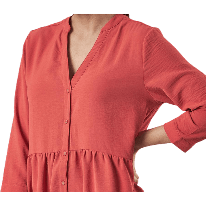 Mette 3/4 Tunic Wvn Red