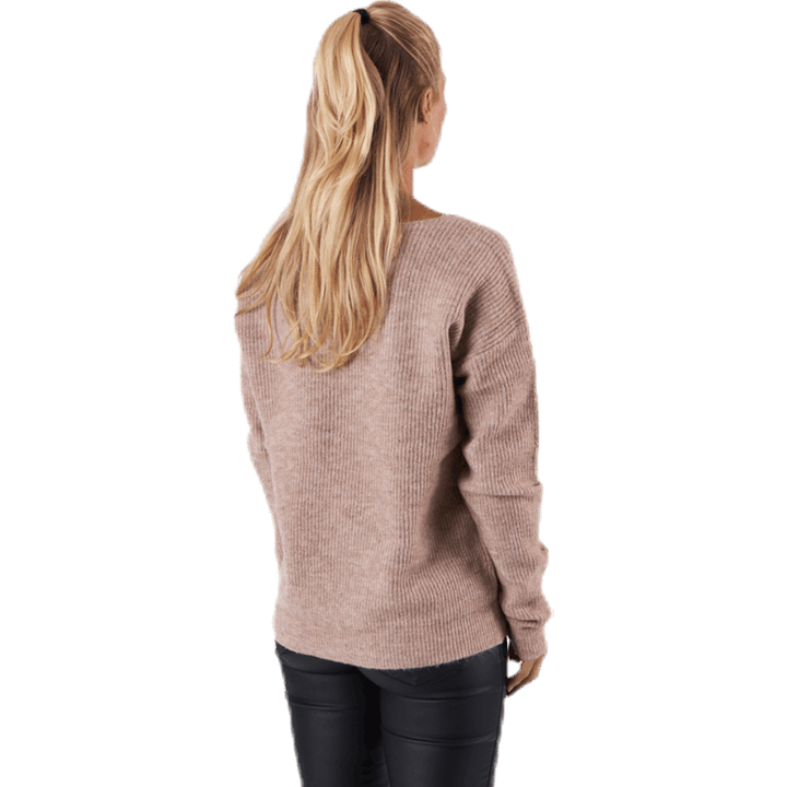 Babett Ls V-Neck Knit Beige