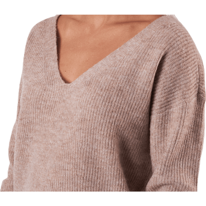Babett Ls V-Neck Knit Beige