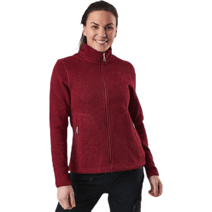 Paulina Melange Fleece Jacket Red