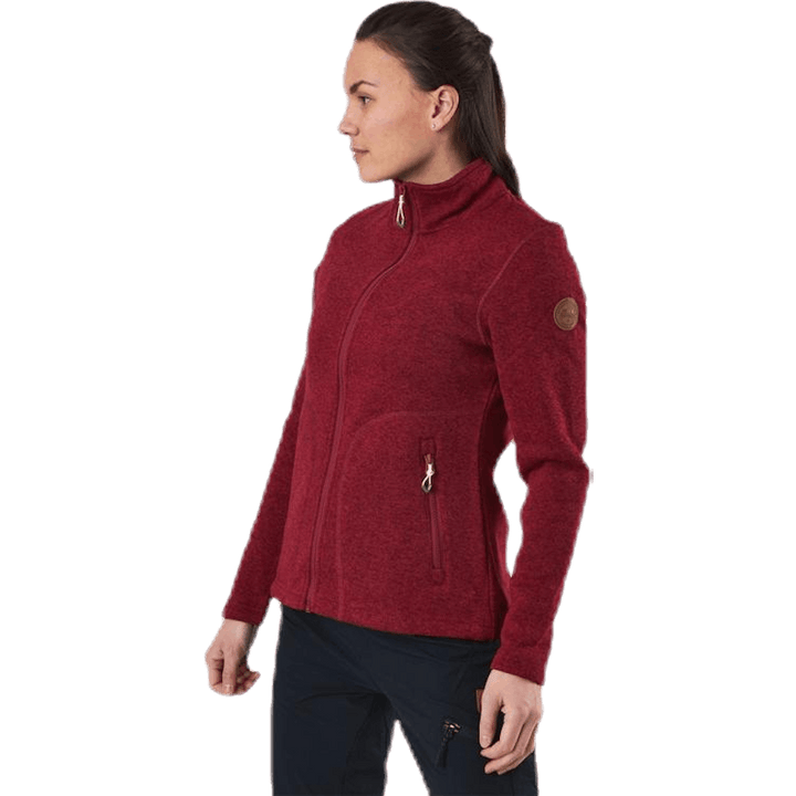 Paulina Melange Fleece Jacket Red