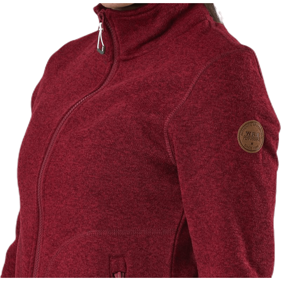 Paulina Melange Fleece Jacket Red