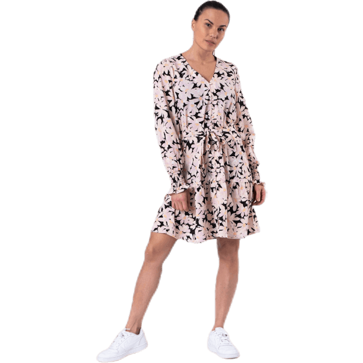 Lila L/S Short Dress Wvn Black