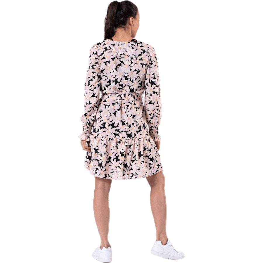 Lila L/S Short Dress Wvn Black