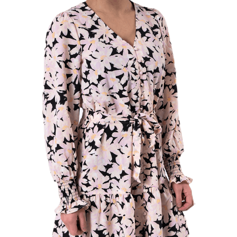 Lila L/S Short Dress Wvn Black