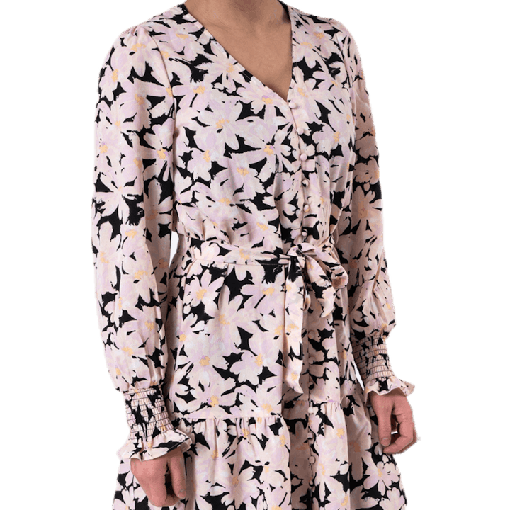 Lila L/S Short Dress Wvn Black