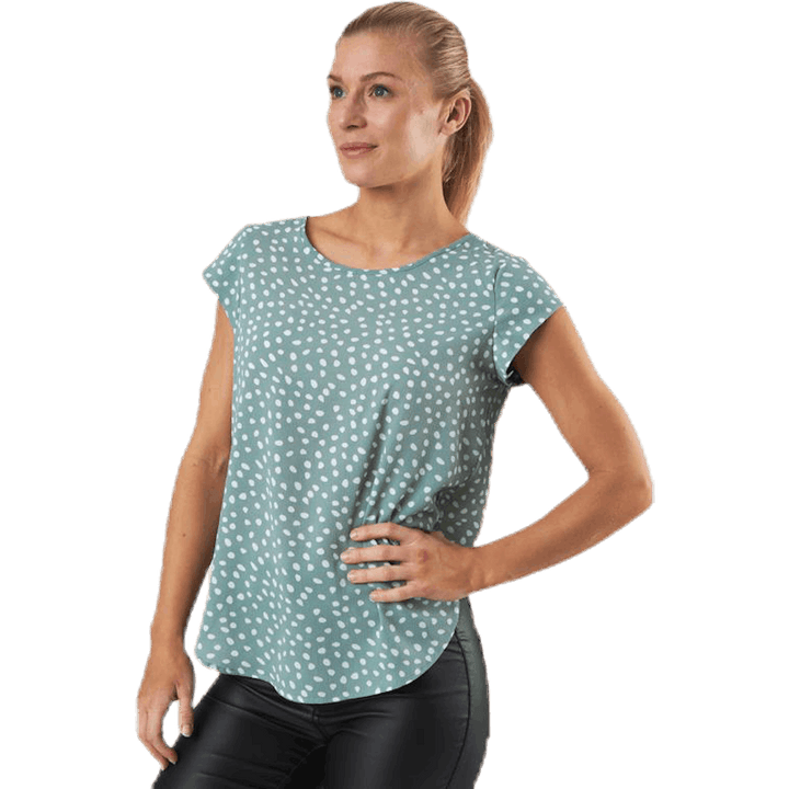 Vic Ss Aop Top Wvn Green