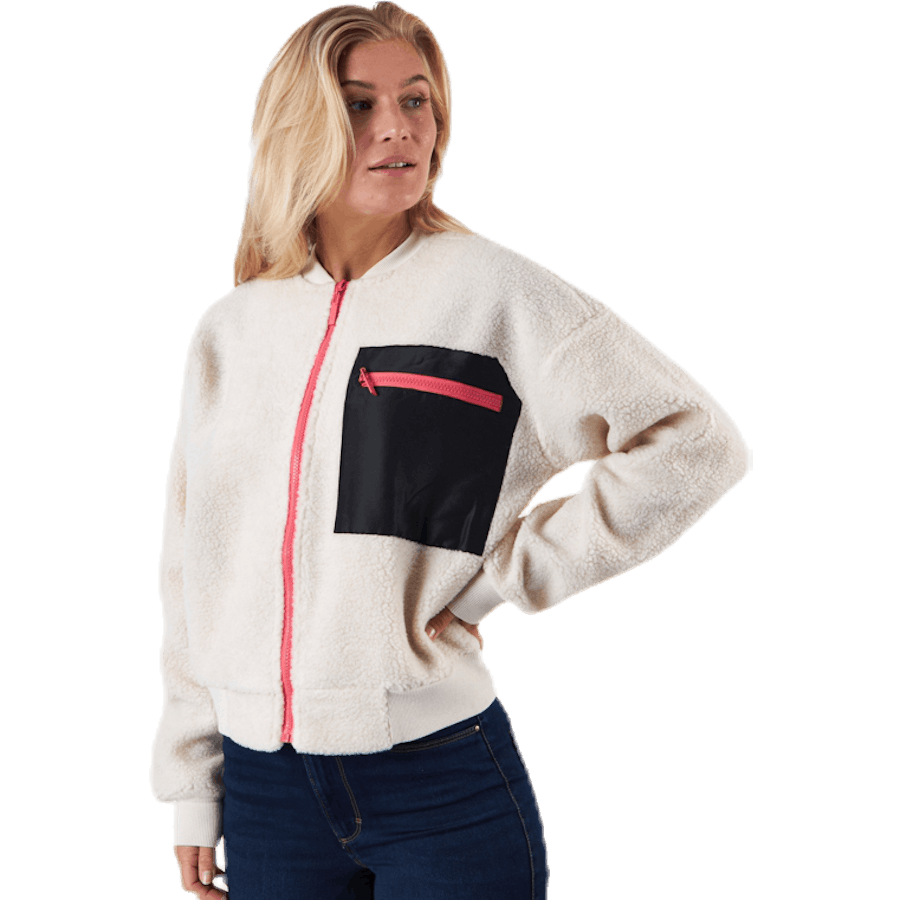 Janessa Teddy Pocket Jacket White