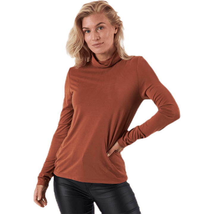 Kamala Ls Rollneck  Top  Brown