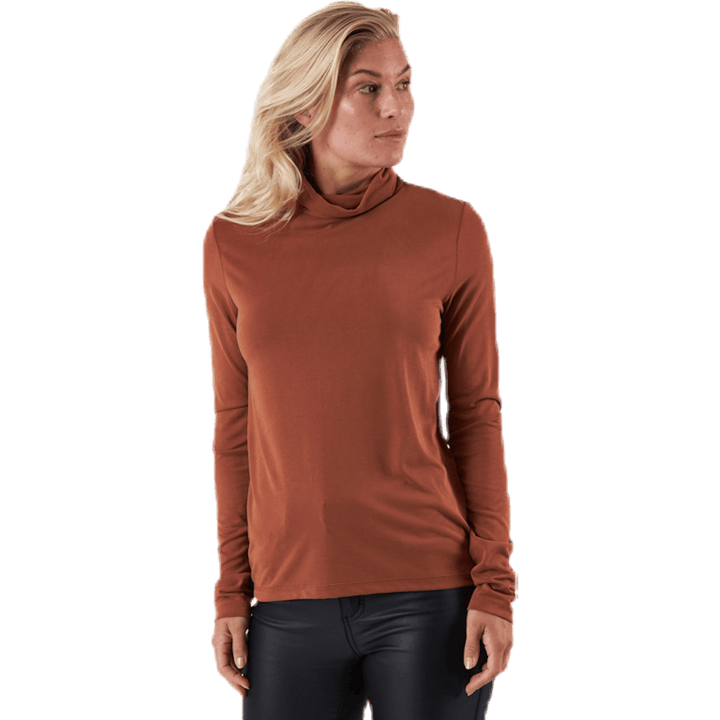 Kamala Ls Rollneck  Top  Brown