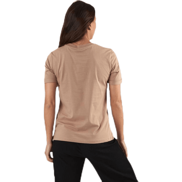 Ria Ss Fold Up Solid Tee Beige