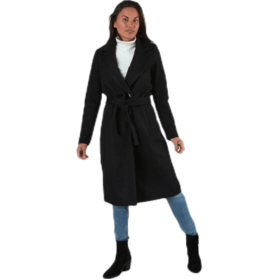 Gina Wool Wrap Coat Cc Otw Black