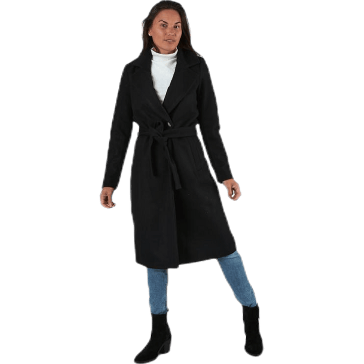 Gina Wool Wrap Coat Cc Otw Black