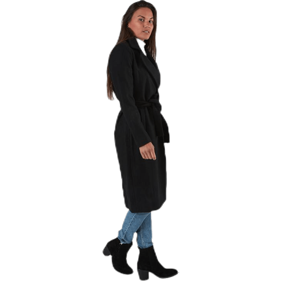 Gina Wool Wrap Coat Cc Otw Black