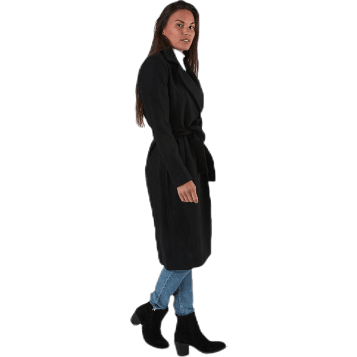 Gina Wool Wrap Coat Cc Otw Black