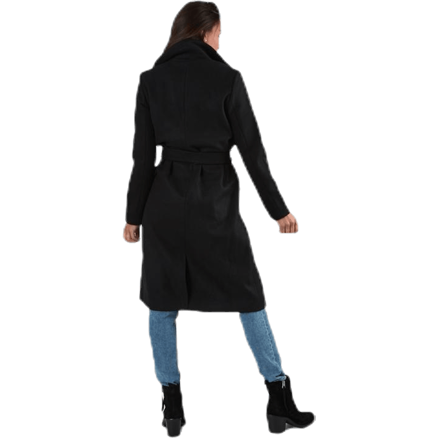 Gina Wool Wrap Coat Cc Otw Black