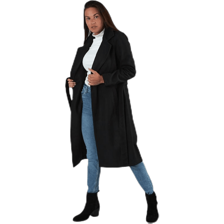 Gina Wool Wrap Coat Cc Otw Black